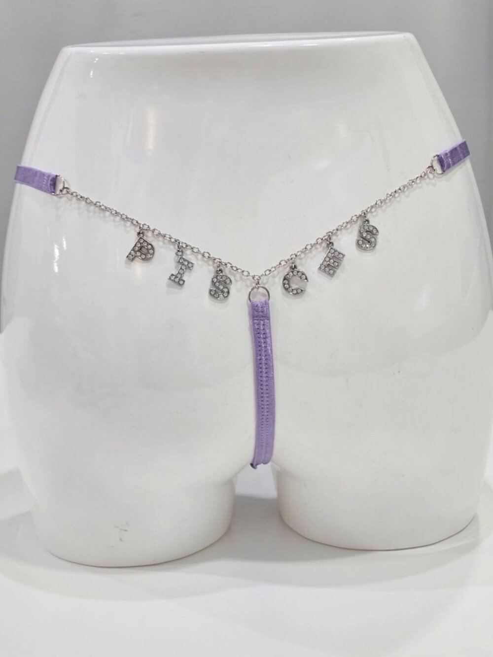 HOROSCOPEZ ✦ Zenned Out Pisces Charm Thong ✦ Purple Glitter Mesh Zodiac Chain M